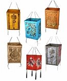 Assortment Of 6 Tibetan Rice Paper Lanterns