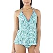 Mossimo&reg; Black: Women's Mosaic Print Tankini Swim Top - Turquoise/White