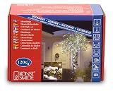 Konstsmide 3612-200 Micro LED Lichterkette (120 kalt wei&szlig;e Dioden, 24V Au&szlig;entrafo, 7.2W, schwarzes Kabel)