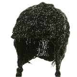 Wool Blend Youth Cable Helmet Hat - Black