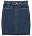 Chouyatou Women's Basic Five-Pocket Stretchy Denim Skirt with Slit