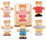 2 Item Bundle: Melissa & Doug 512 Wooden Bear Dress Up Playset + Free Hair Bow