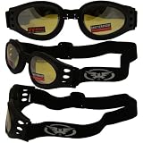 Adventure Junior Yellow Mirror Lens Goggles Motorcycle Riding Goggle by Global Vision Eyewear