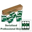 19mm A Grade Serialized Set of Casino Dice-Green