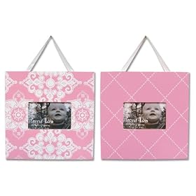 Trend Lab Versailles Pink and White 2 Piece Frame Set