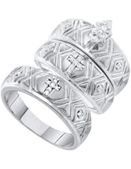 0.14CT CENTER MARQUES DIAMOND TRIO SET