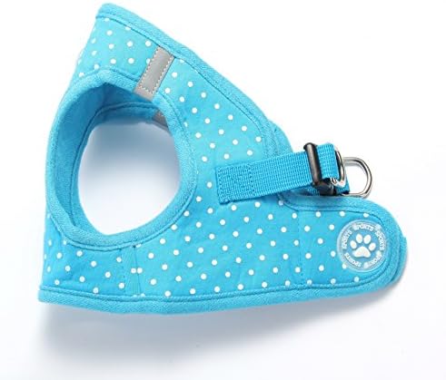 Playpaw Soft Polka Dot Cute Puppy Pet Dog Harness Vest Adjustable Blue L