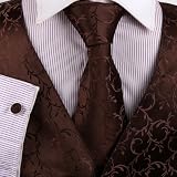 Brown Paisley Formal Vest for Men Grey Patterned for Mens Gift Idea with Neck Tie, Cufflinks, Handkerchief, Bow Tie for Suit Vs1013 511idLDwaRL. SL160 Brown Paisley Formal Vest for Men Grey Patterned for Mens Gift Idea with Neck Tie, Cufflinks, Handkerchief, Bow Tie for Suit Vs1013