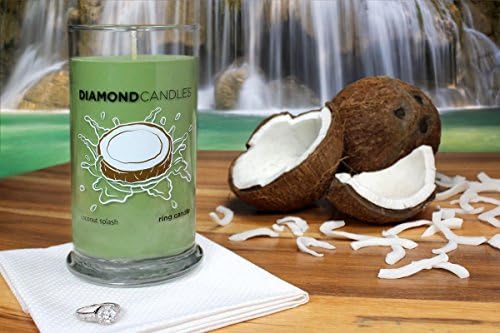 Coconut Splash Scent Diamond Ring Jar Candle (Rings Inside Value From $10 to $5000)