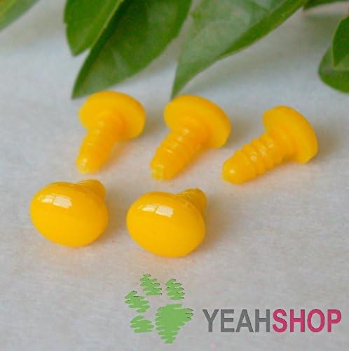 6mmx4.5mm Yellow Oval Safety Eyes/Plastic Eyes - 30 Pairs