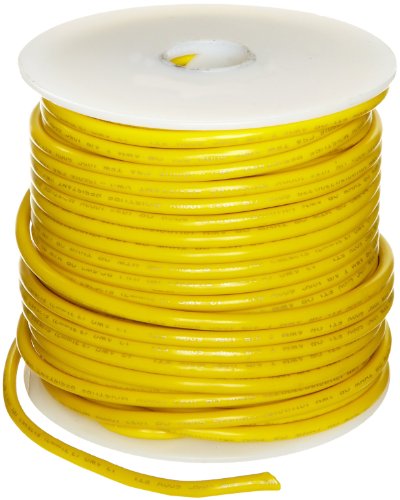 UL1015 Commercial Copper Wire, Bright, Yellow, 22 AWG, 0.0253