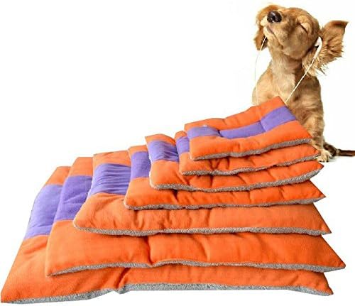 Yicat Warm and Comfortable Pet Bed Mats Puppy Large Dog Cat Sleeping Soft Cushion Mat, Purple Orange Mixed Colors (XXX-Large: 8362cm)