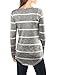 Allegra K Women's Long Sleeves Scoop Neck Casual Striped Chevron Print Tunic Top Large Dark Gray