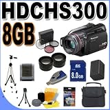 Panasonic HDC-HS300 120GB HDD HD Camcorder (Black) BigVALUEInc Accessory Saver 8GB Filters/Lenses Battery/Charger Bundle