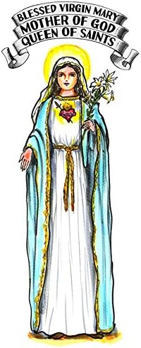 Blessed Virgin Mary Mother of God Queen of Saints Set of 4 Temporary Tattoos (Lasts 3 to 4 days)