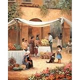 Mexican Girl Flower Stand Art Print POSTER south west - 13x19