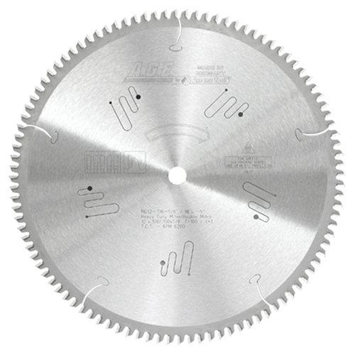 Amana Tool A.G.E. Series MD12-106-5/8 Heavy Duty Miter/Double Miter 12-Inch x 100 Tooth 4 ATB+R 5/8 Bore Saw Blade
