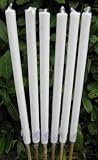 Lawn & Patio - 6 x White Citronella Outside Garden Candle 72cm on Bamboo Stick Garden Lanterns Citronella Oil Scented Candle works as a Natural Mosquito Repellent Great for Outdoor Parties Wedding Candles