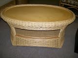 lyon cane coffee table with wood top