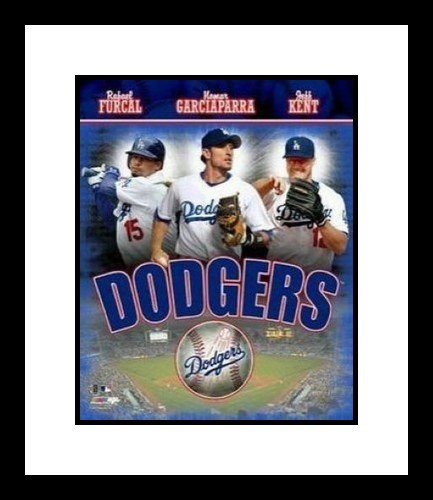 Rafael Furcal, Nomar Garciaparra and Jeff Kent Los Angeles Dodgers MLB Framed 8x10 Photograph 2007 Big 3 - CLOSEOUT SPECIAL
