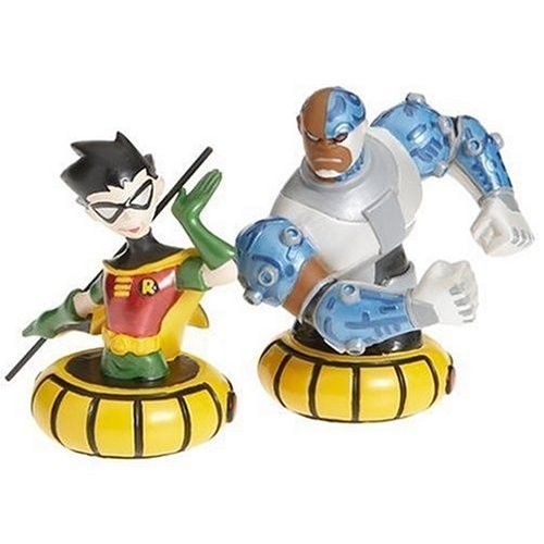  Paperweight Teen Titans Robin and Cyborg 2 Piece Boxed Set