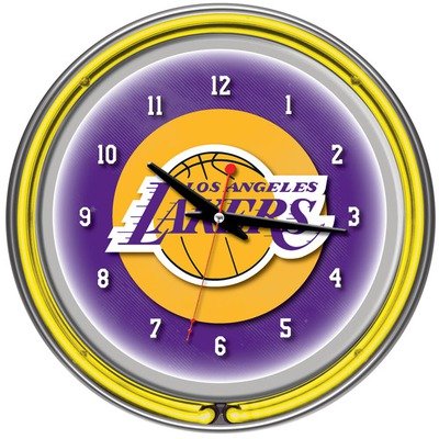 Trademark Los Angeles Lakers Double Ring Neon Clock