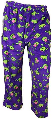 Women's Super Soft Fleece Pajama Bottom / Lounge Pants (Purple Frogs, XL)