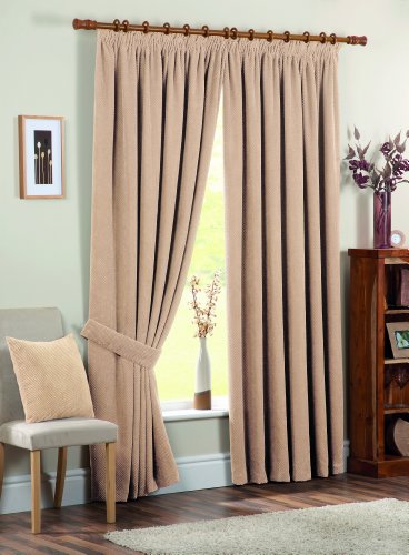 J Rosenthal & Son Ltd Dreams 'n' Drapes Thermo-Vorh&auml;nge Chenille, 7,6&nbsp;cm Gardinenband, 117&nbsp;x&nbsp;183&nbsp;cm, cremefarben