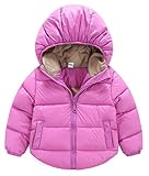 (トヨベイ)Toyobuy 子供 中綿 コート キッズ 綿入れ ジャケット ベビー 防寒 ブルゾン フード付き 女の子 男の子 ピンク 110