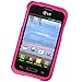 LG Optimus Fuel L34C Pink Rubberized Plastic Cover Snap On Hard Rugged Gel Case Cell Phone Shield Protector Shell from [Accessory Library]