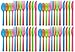 DirectGlow Assorted Neon UV Blacklight Reactive 48 piece Plastic Cutlery Set