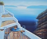 20X24 inch Seascape Art Oil Painting Mediterranean Terrace