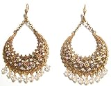 511jgNR6gjL. SL160  14K Antique Gold Finish Dangle Crescent Chandelier Earrings with Swarovski Crystals by La Vie Parisienne