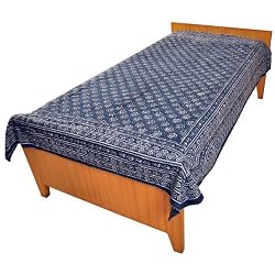 Bed Spreads Coverlets Home Decor Accessory Cotton Block print size twin (bscov403)