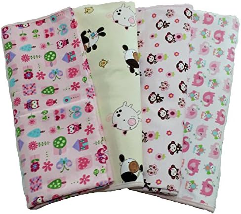 Baby Diaper Changing Pad - Soft Bamboo Fiber. Perfect for Baby Changing Tables or Diaper Bags! (Set of 2 Colors for Girls) "Baby Teether Toy " Option Available.