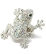 Frog reptile with bling crystal stone Cocktail Ring