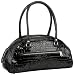 Fred Perry MOCK CROC DOME HANDBAG L5145, Damen Henkeltasche, schwarz, (BLACK 102), 41,5x19x22,5 cm