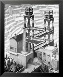 Waterfall Framed Art Poster Print by M. C. Escher, 18x22