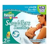 Pampers Swaddlers Sensitive Diapers, Size 2 (12-18... by Pampers