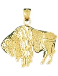 Dazzlers Solid 14k Gold Buffalo Charm Pendant Available in three colors from jewelsberry (weights: 3.1 grams only)