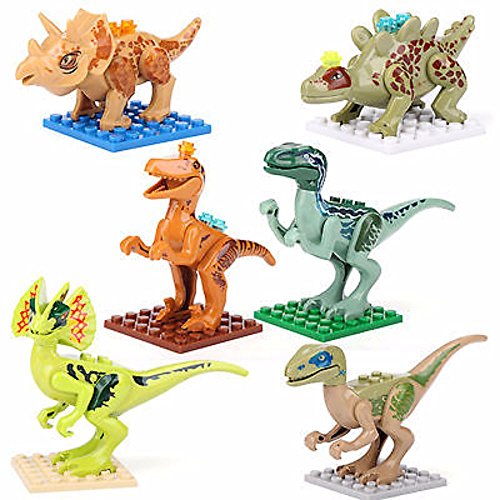 C8 US 6 pcs Minifigures Jurassic World Park Building Toys Dinosaur Tyrannosaurus