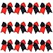8â€œ 2 Colors Jumbo Cheerleader Bows Ponytail Holder Cheerleading Bows Hair 12 Pcs (Red/Black)