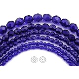 6mm (68) Cobalt Blue, Czech Fire Polished Round Faceted Glass Beads, 16 inch strand