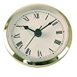 Clock Quartz Movement Insert Round 3 5/16" White Dial Roman Numerals Black