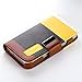 ATC Masione(TM) Apple iPhone 4/4S Credit Card Hard Shell Case Stand with Silicone Core + Screen Protector & Stylus (Wallet case Yellow+Black+Brown)