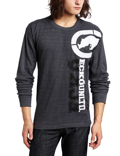 ecko unltd. Mens Extradition Thermal Shirt, Charcoal Heather, Small