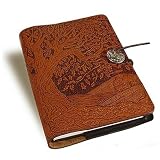 Tree of Life Embossed Leather Writing Journal, 6 x 9-inch