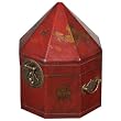 Handmade 9" Red Leather Painted Dragon & Phoenix Storage/Gift Box