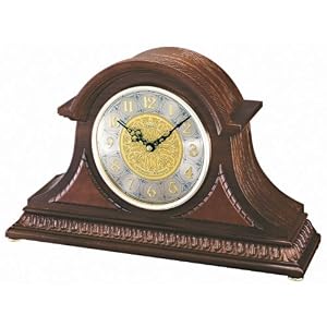 Embellished Wooden Mantel Clock