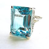 Stunning, Giant Genuine Blue Topaz Cocktail Ring 28 Carats